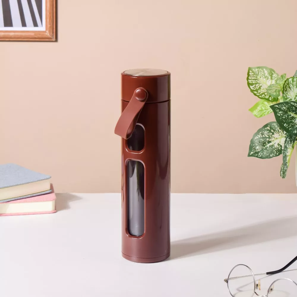 Borosilicate Glass Flask With Strainer Brown 500ml