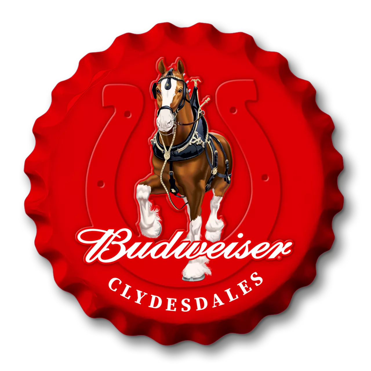Budweiser Clydesdale Bottle Cap Sign