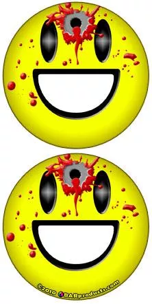 Bullet Hole Smiley Round Bottle Opener