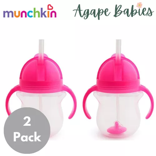 [Bundle Of 2] Munchkin Click Lock Weighted Flexi-Straw Cup – 7oz (Pink)