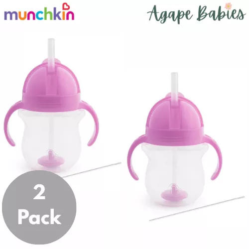 [Bundle Of 2] Munchkin Click Lock Weighted Flexi-Straw Cup – 7oz (Purple)