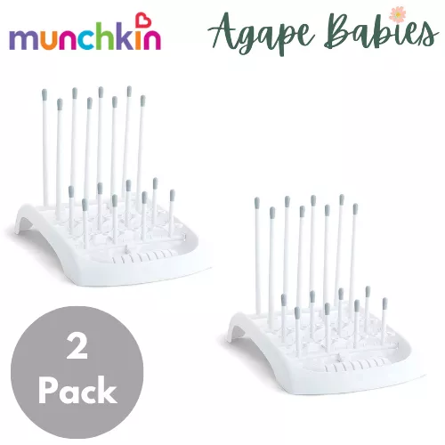 [Bundle Of 2] Munchkin Fold Bottle Drying Rack (Grey)
