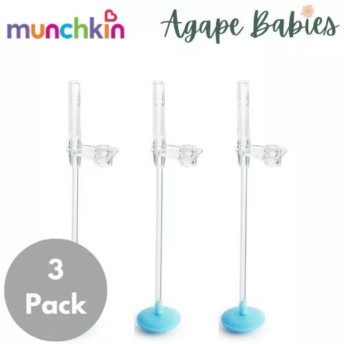 [Bundle Of 3] Munchkin Click Lock Weighted Flexi-Straw Cup Replacement Straw and Weight (Blue)