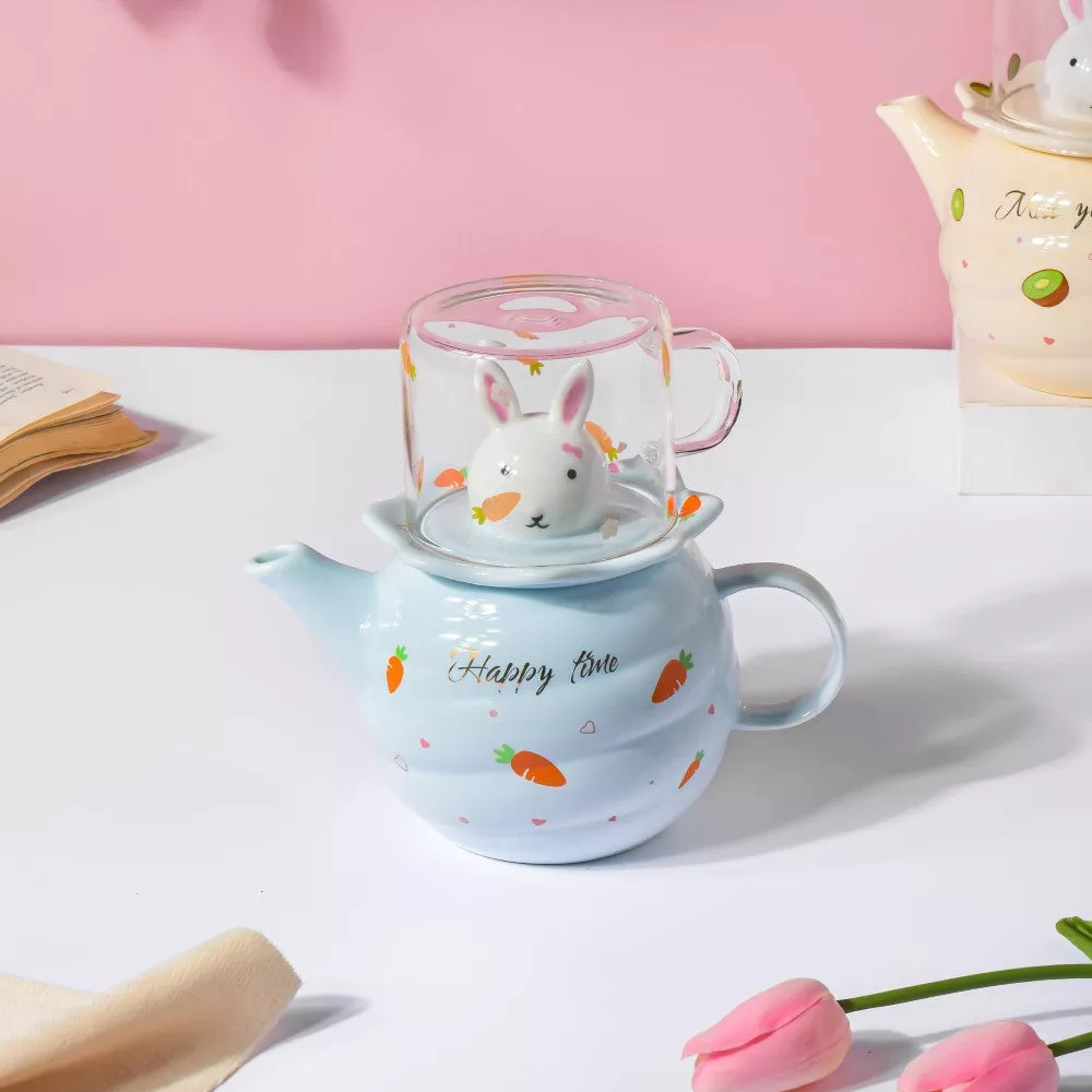 Bunny Cup And Kettle Blue