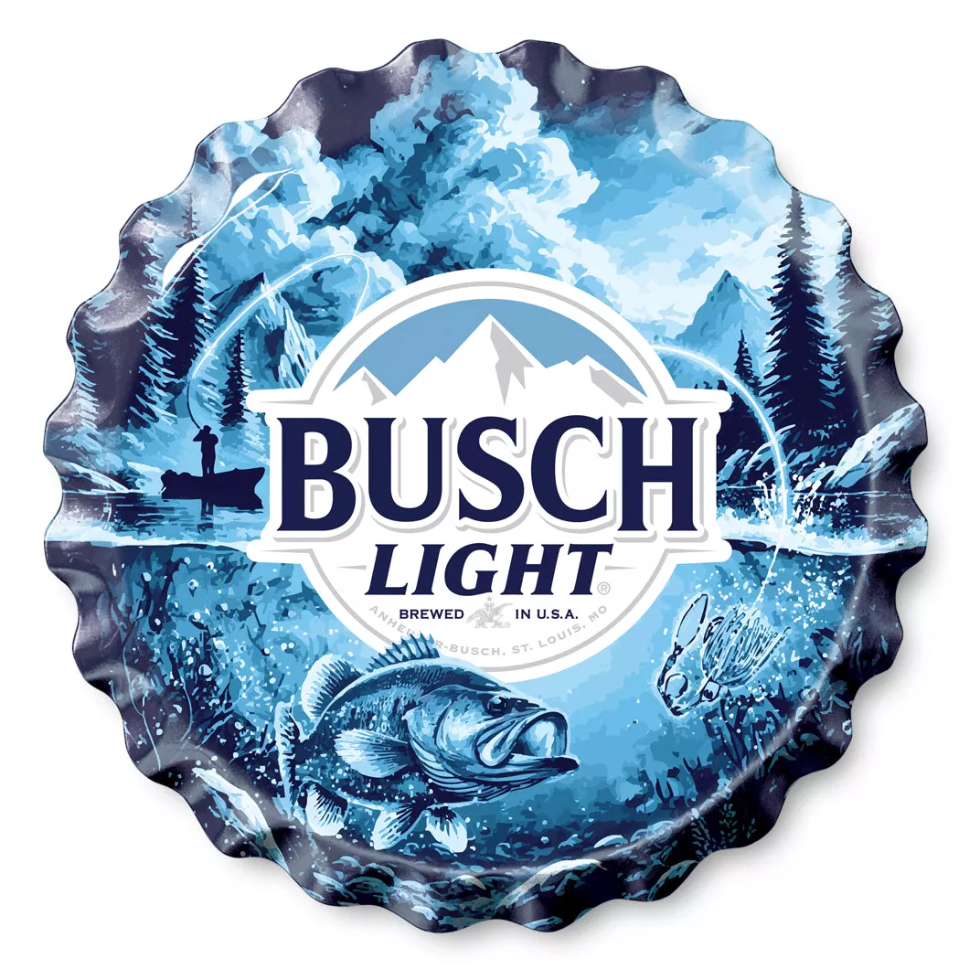 Busch Light Fishing Bottle Cap Sign