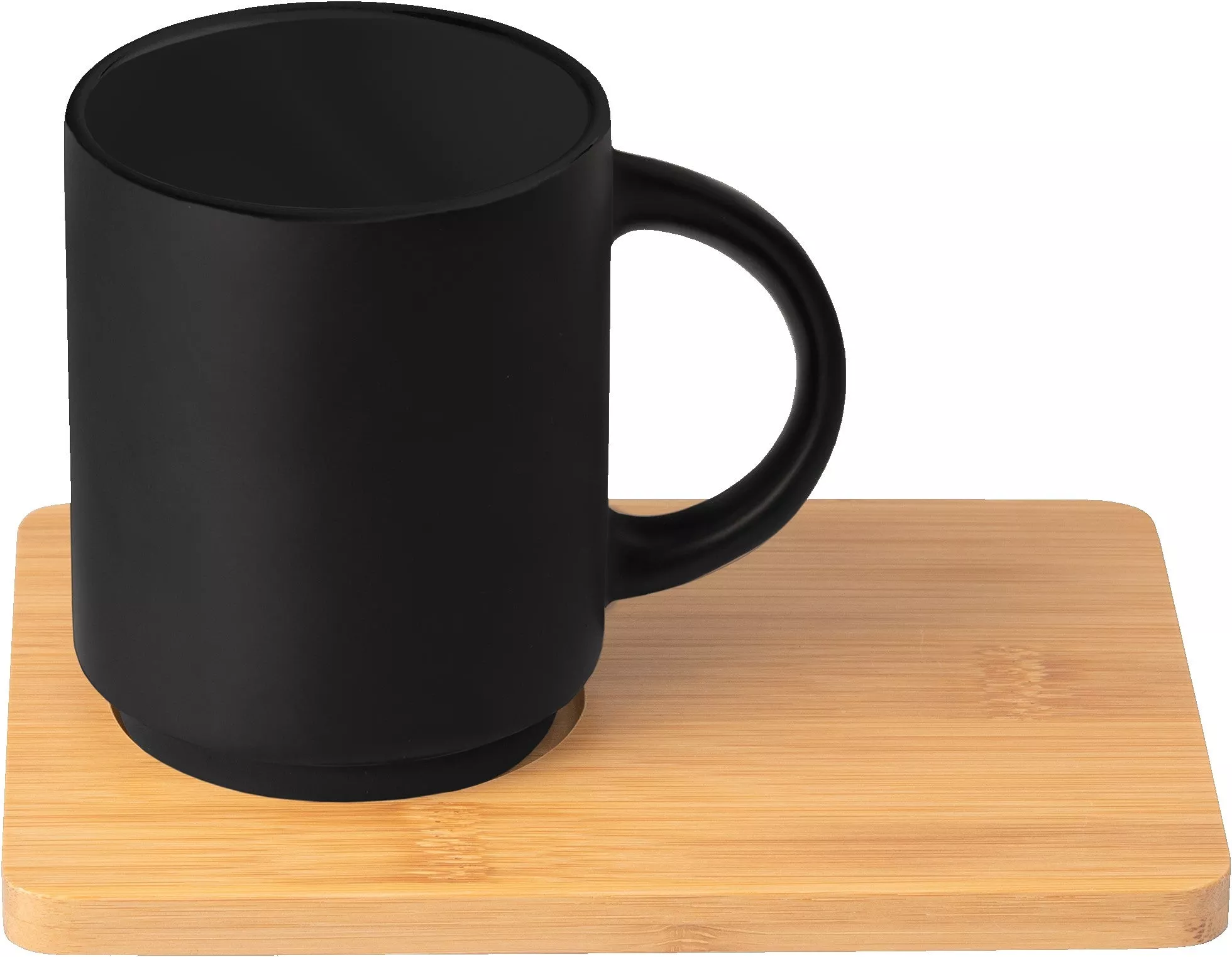Caf Duo - 11 oz. Ceramic Mug & Bamboo Board Set