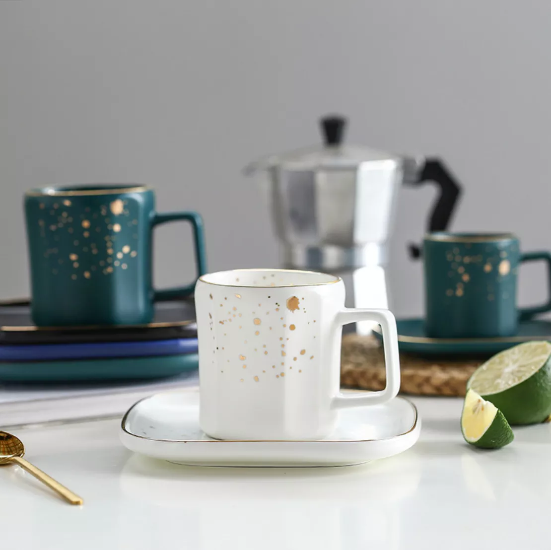 Cara White Cup and Saucer