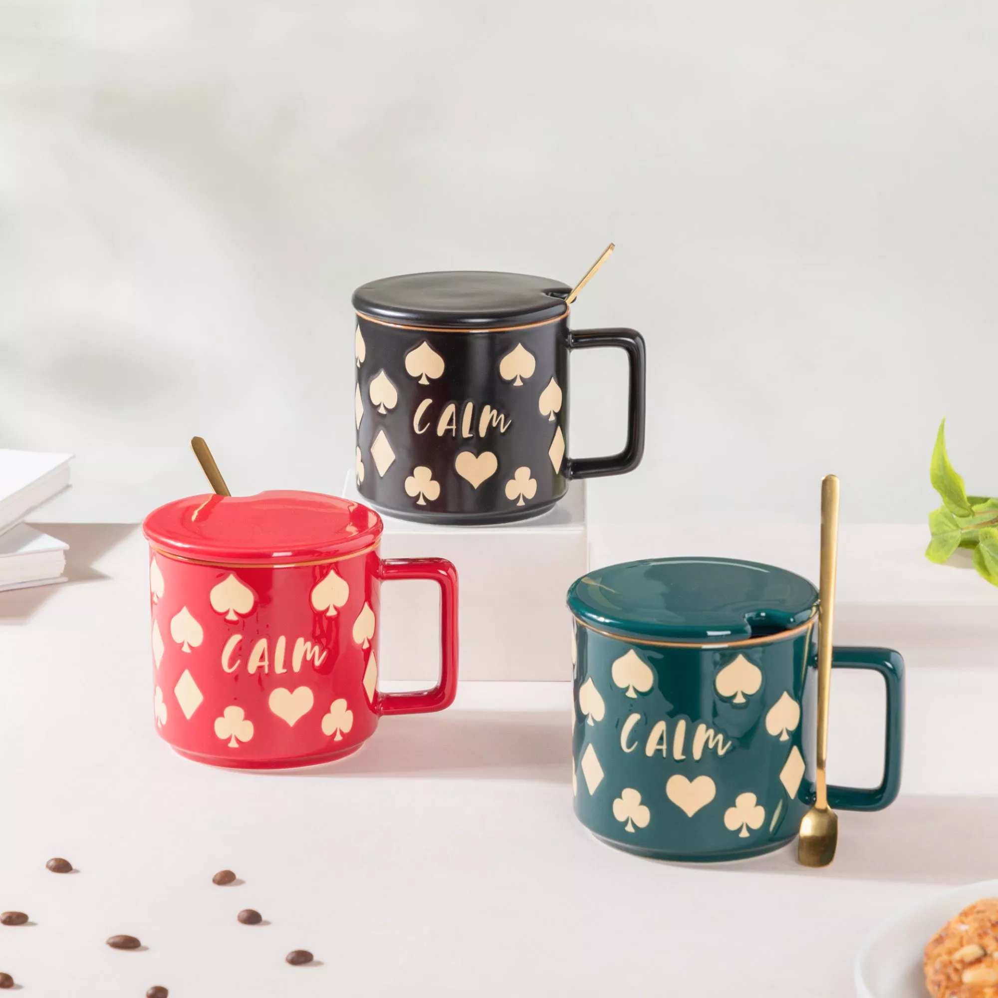 Card Mug|Red&Black&Green&Black&Green