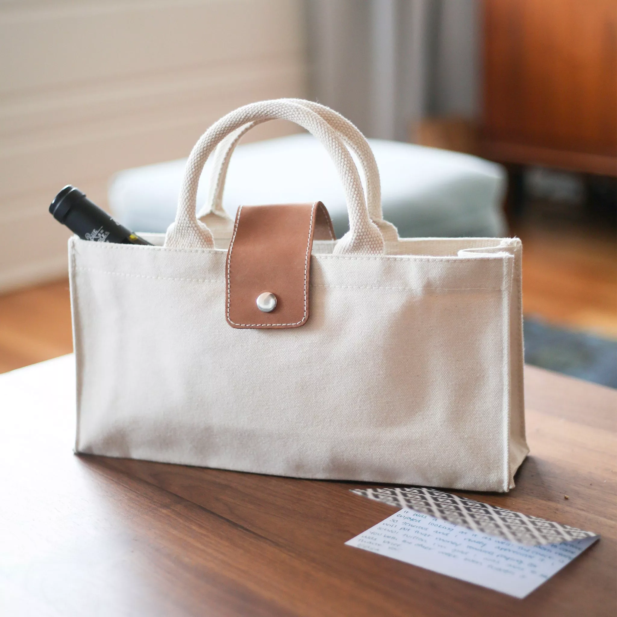 Carmel Single Bottle Wine Bag|14W x 7H x 4D