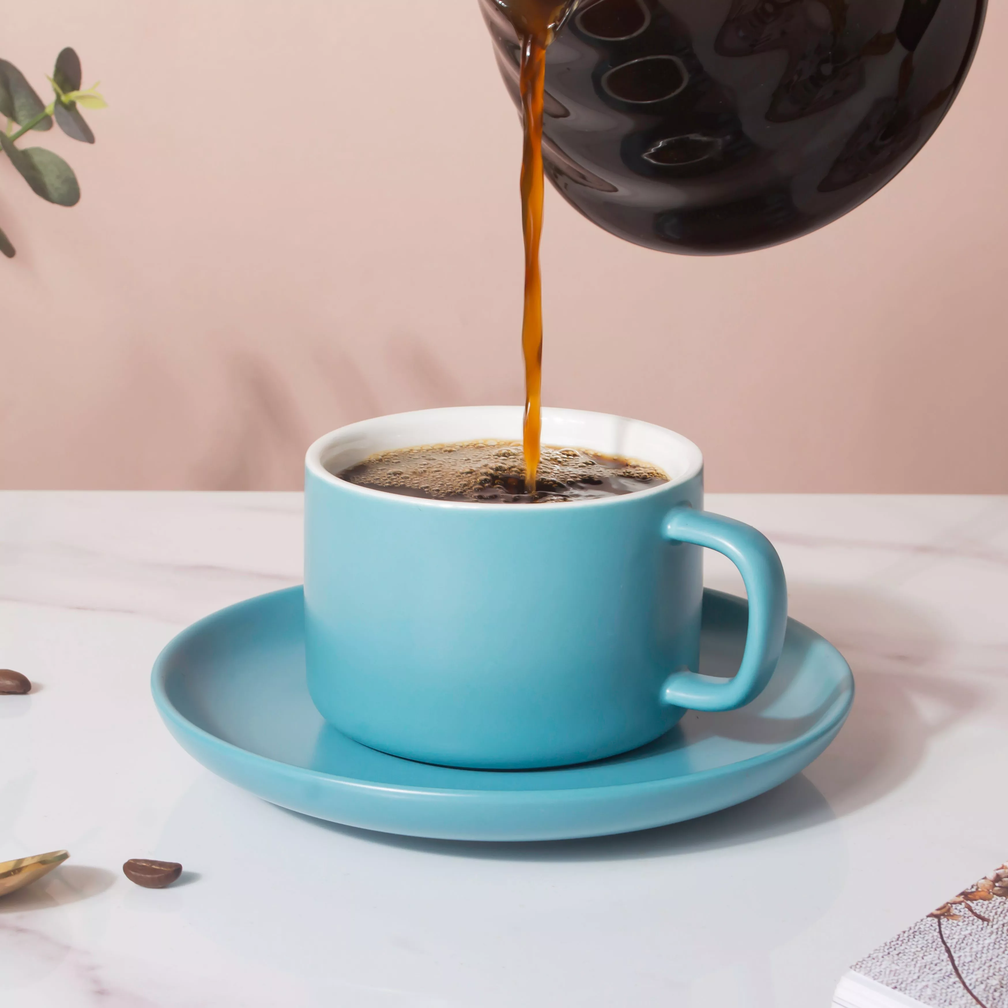 Celestial Blue Teacup And Saucer