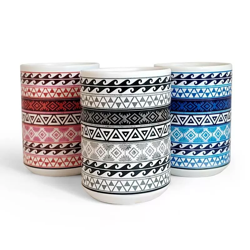 Ceramic Mugs - Aztec Pattern - Color Variants - 15 oz