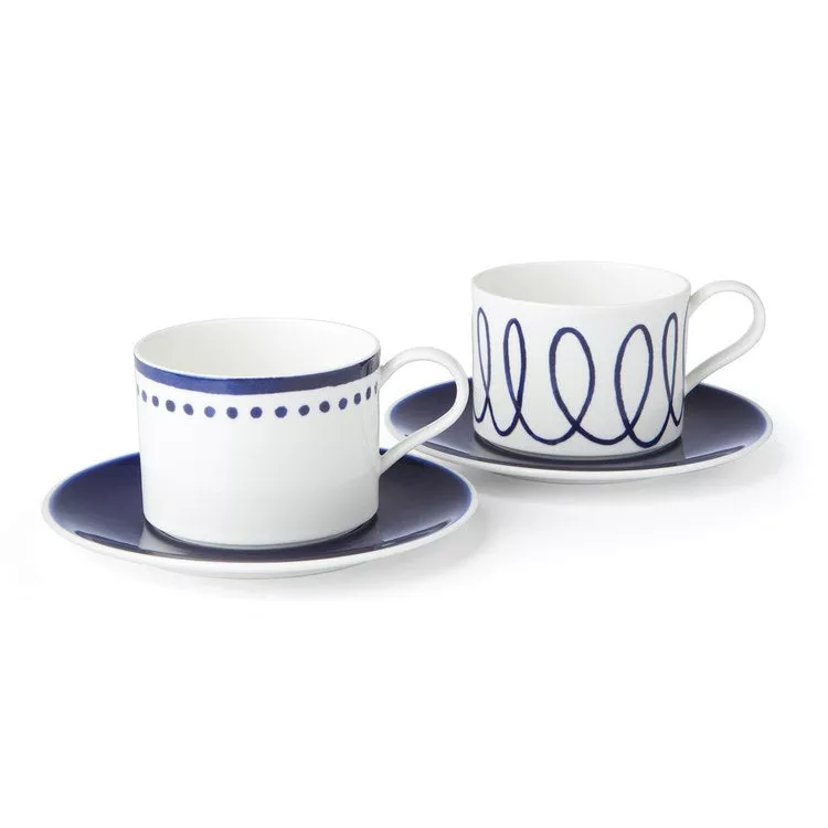 Charlotte Street Dinnerware Cups & Saucers Set of 2