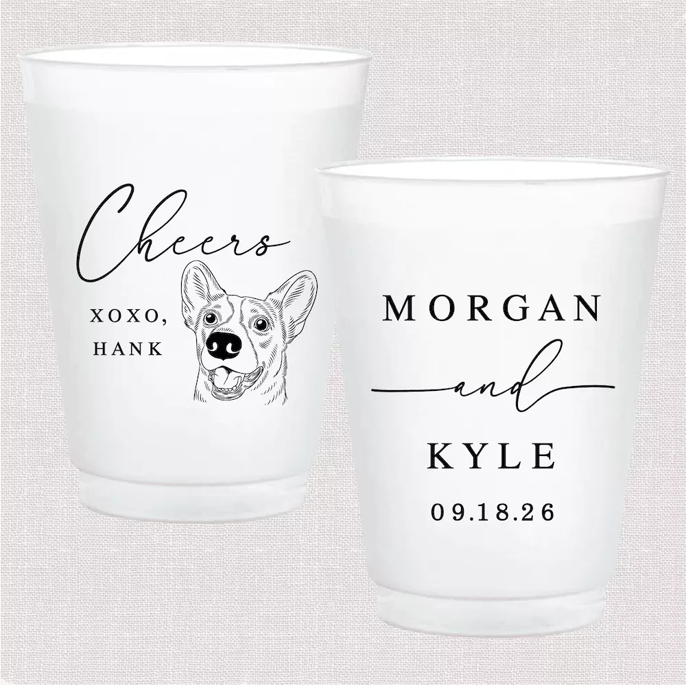 Cheers Custom Pet Frosted Cups for Wedding Receptions