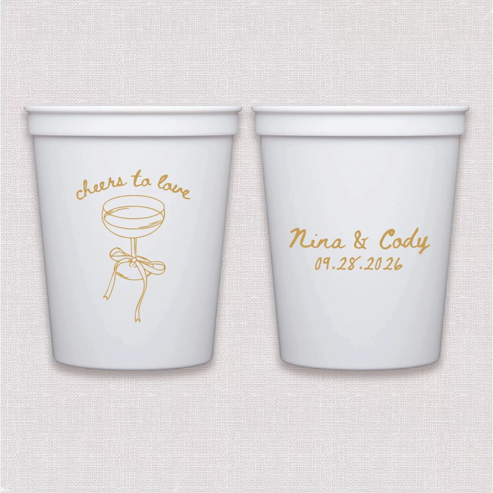 Cheers to Love Wedding Stadium Cups