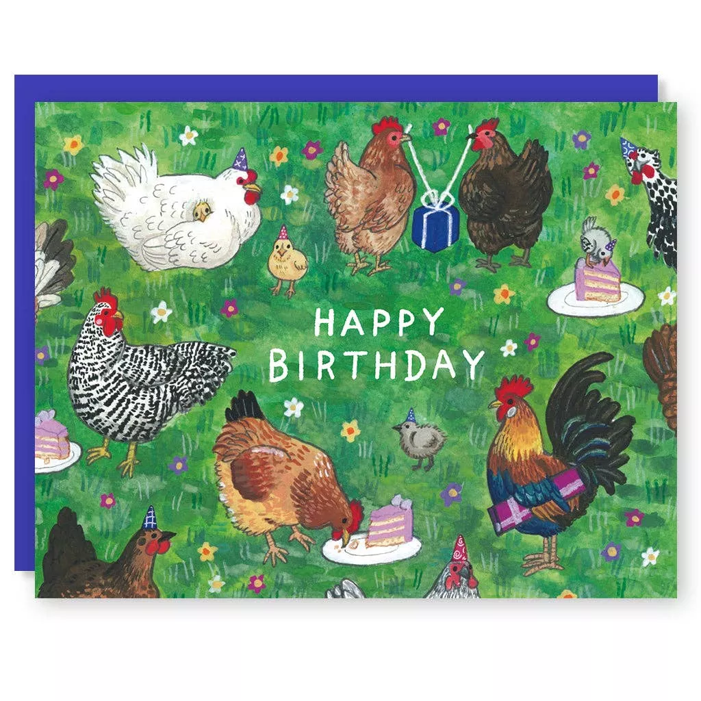 Chicken Party Birthday Card