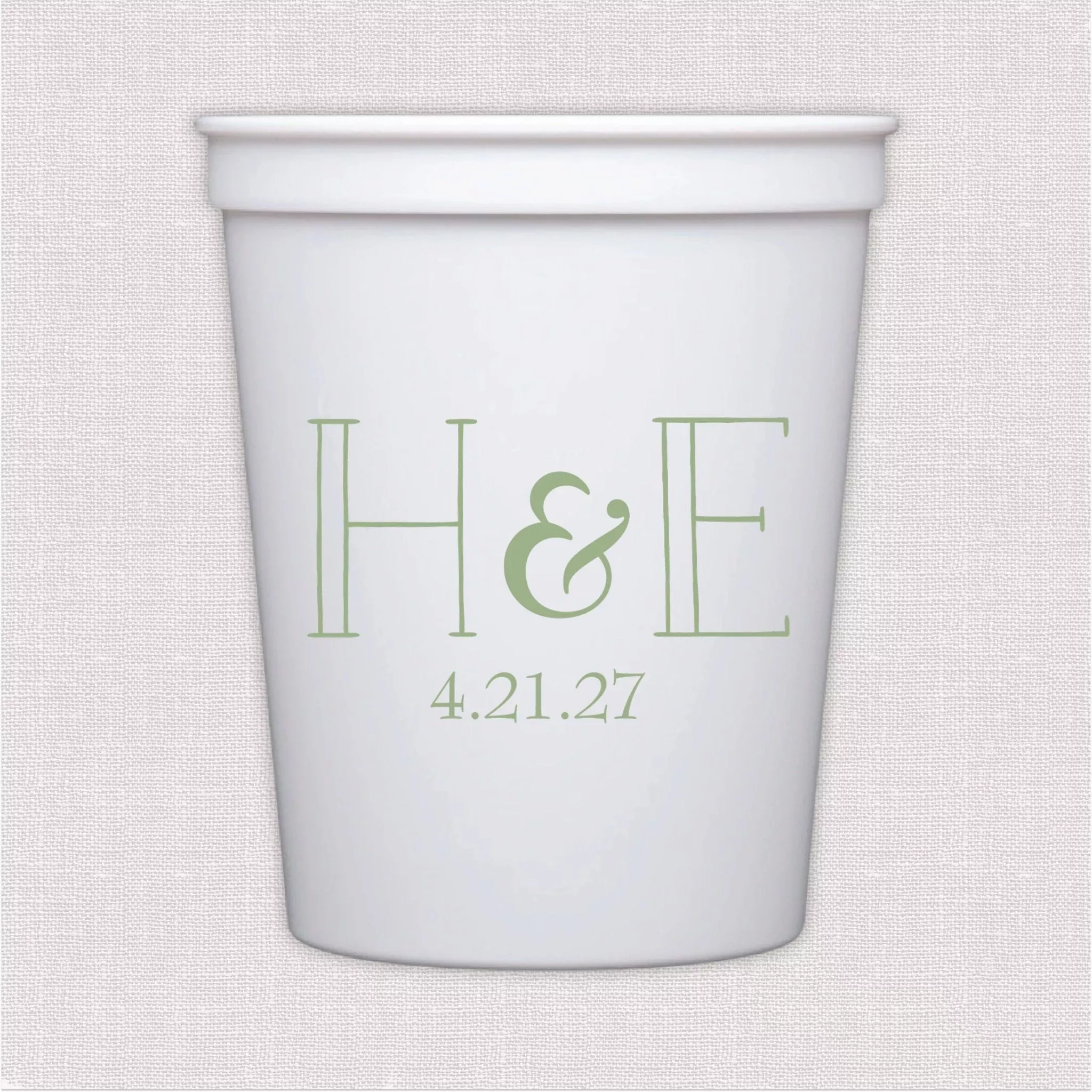 Classic Monogram Wedding Stadium Cups