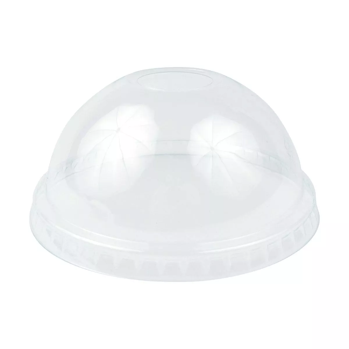 Clear PET Dome Lid with Hole|Pack of 50&Case of 1000