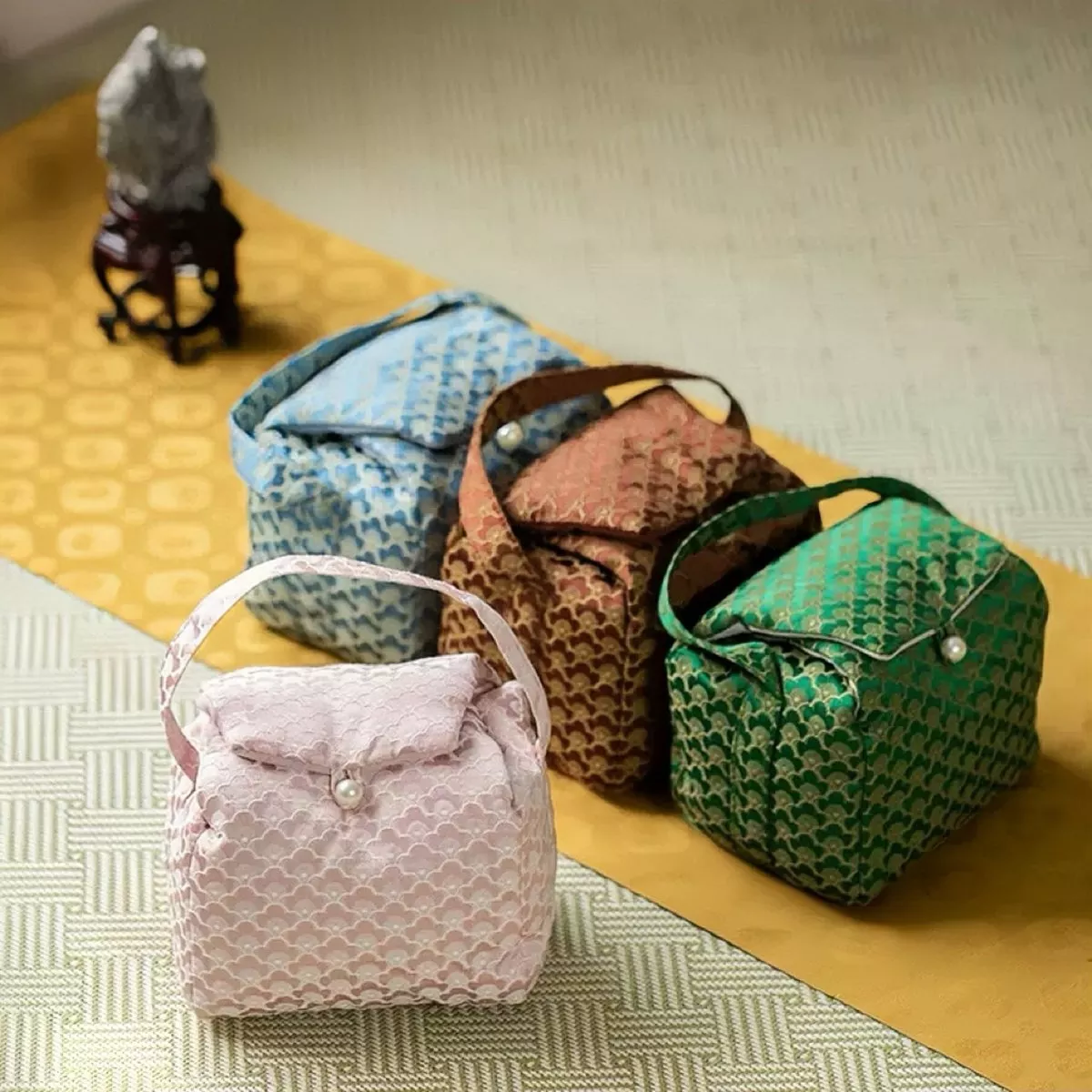 Cloud Brocade Teaware Travel Pouch Collection