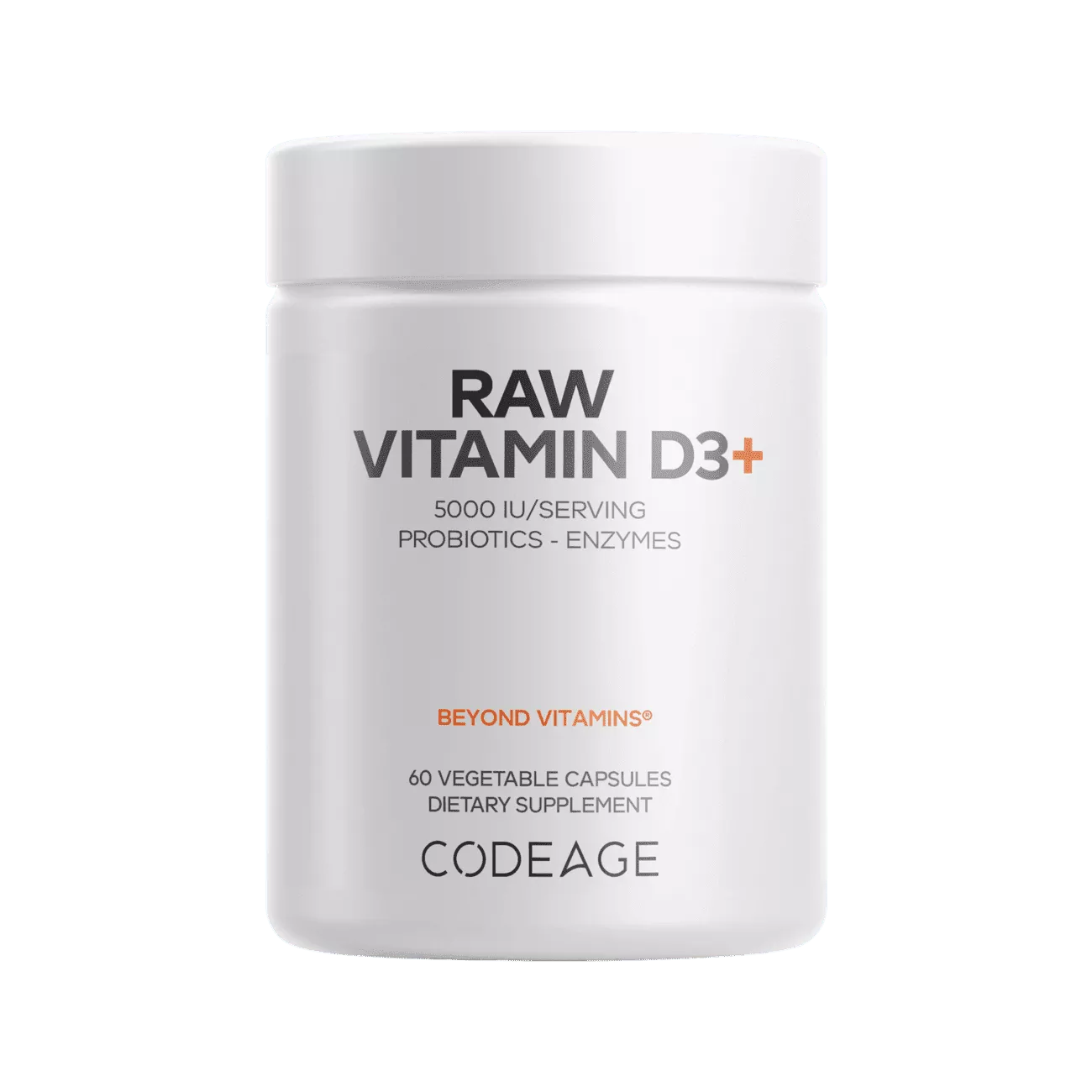 Codeage Raw Vitamin D3+|60 Capsules|Unflavored