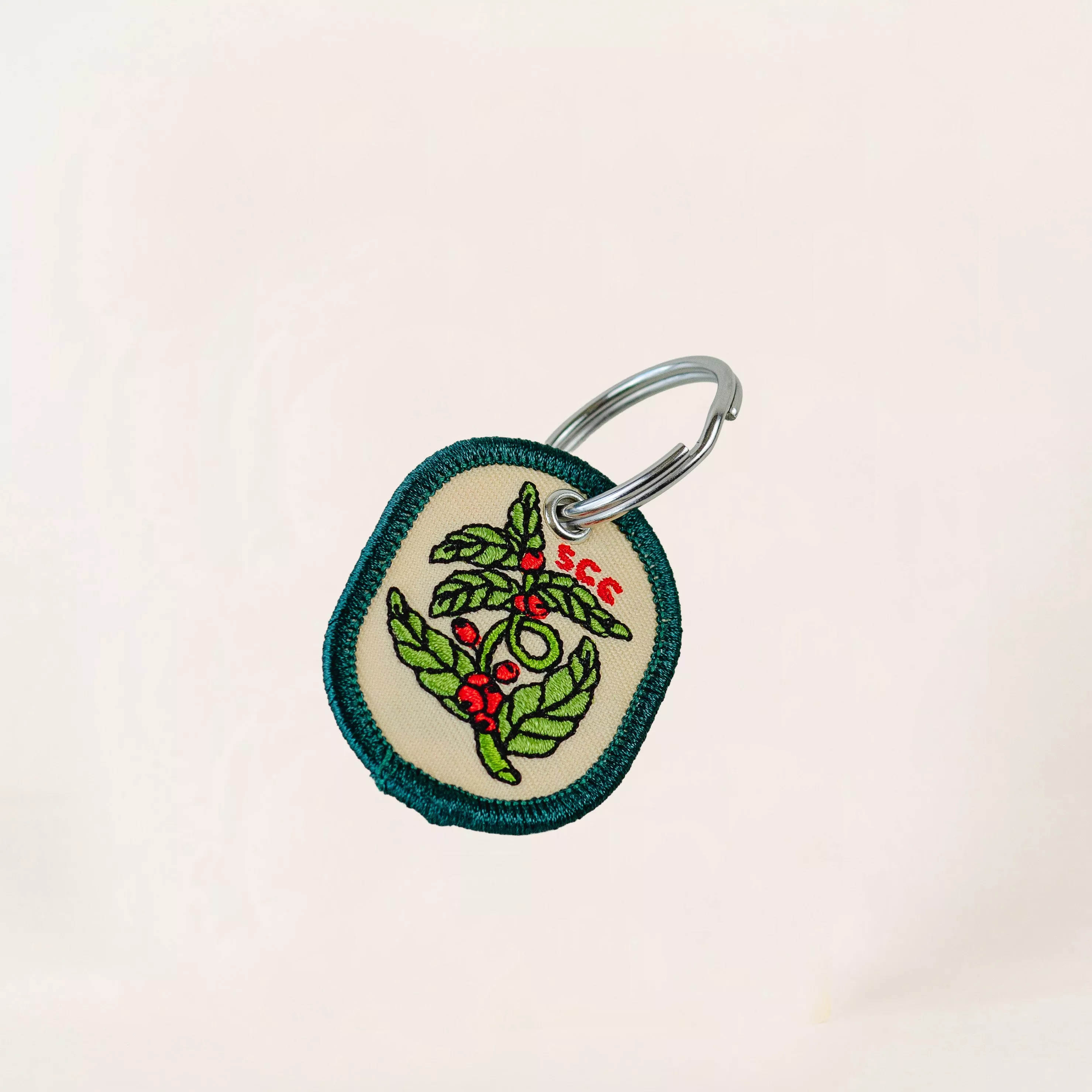COFFEE PLANT EMBROIDERED KEYCHAIN