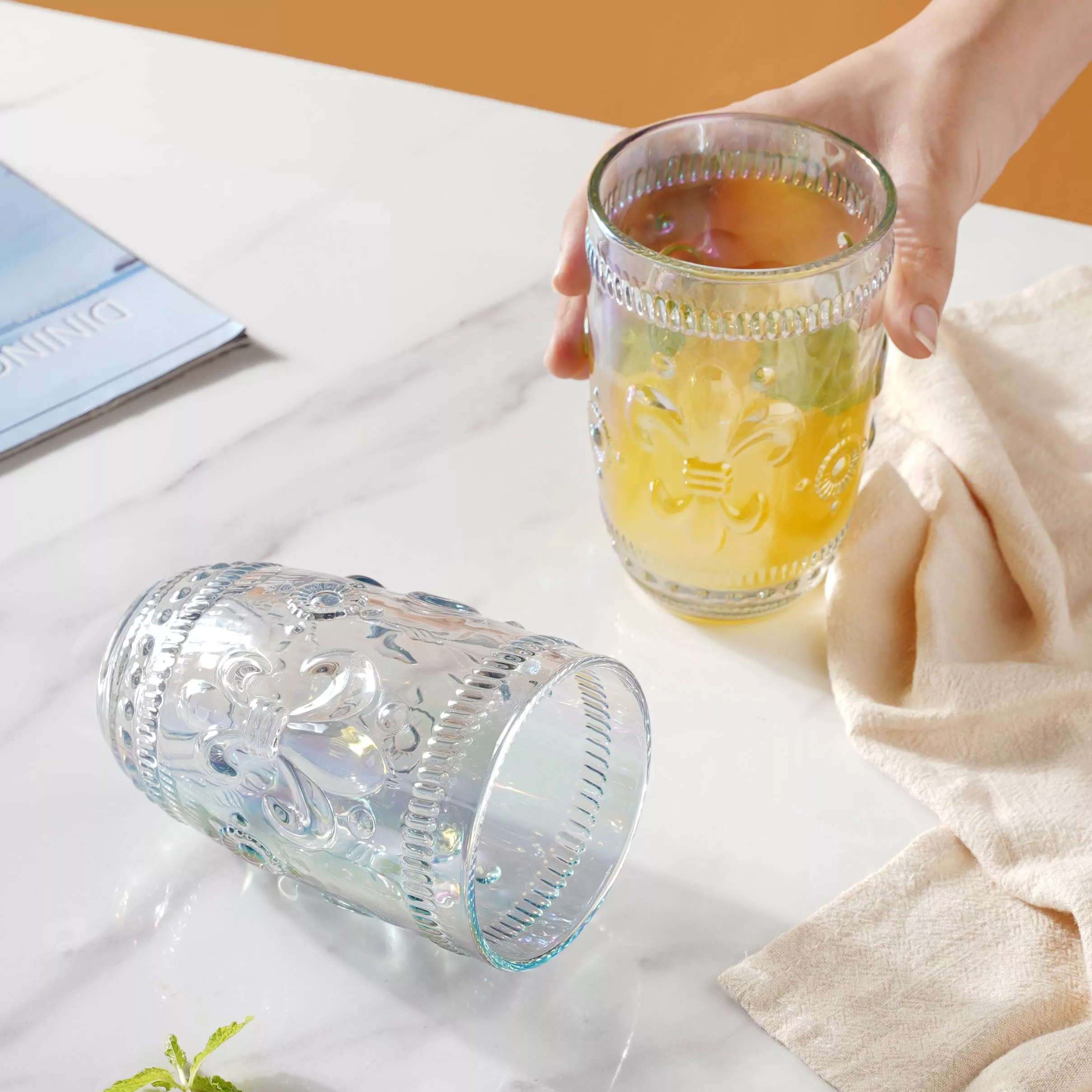 Colored Drinking Glass Set of 2