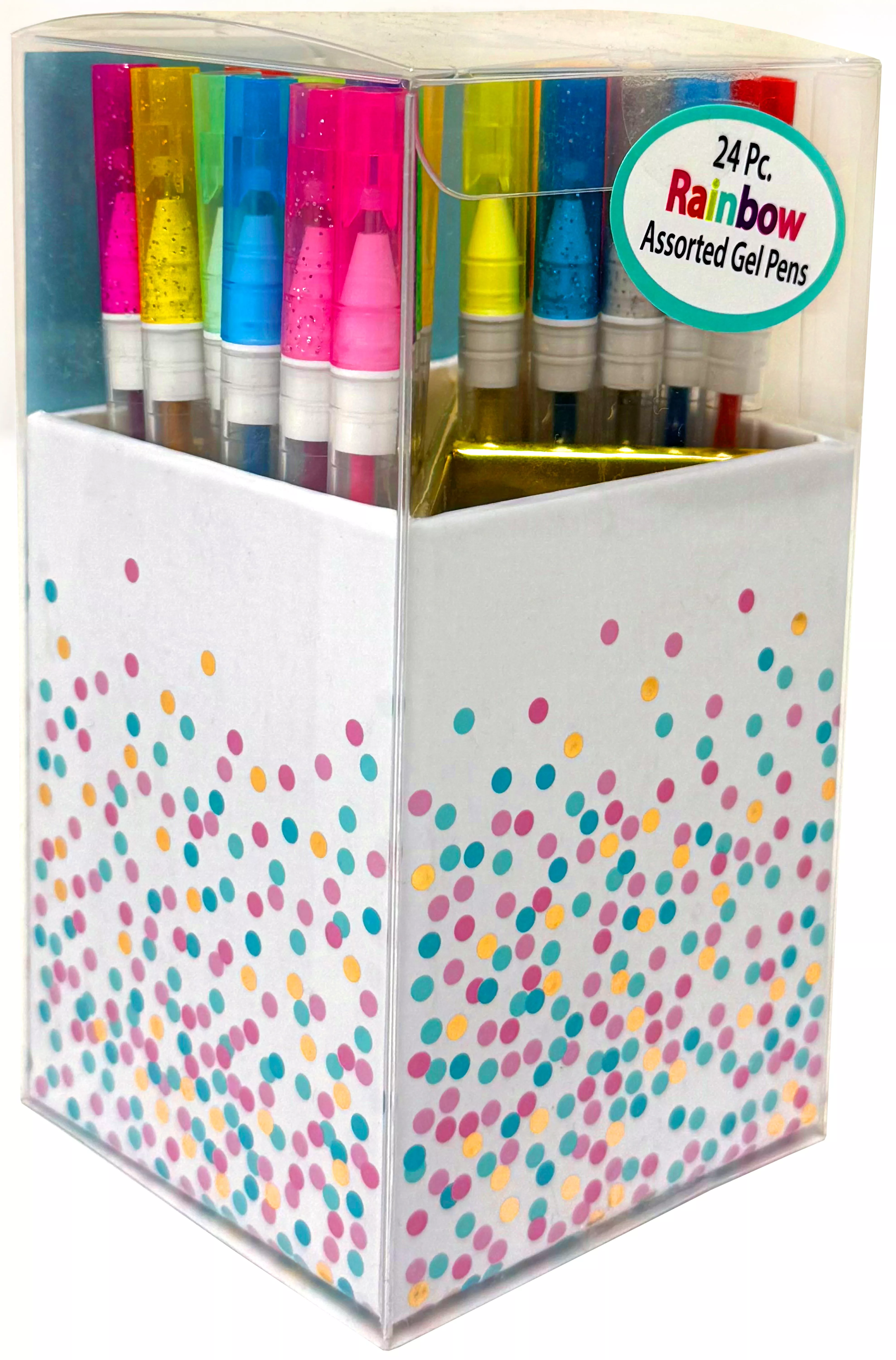 Confetti Pen cup w/ Gel Pens