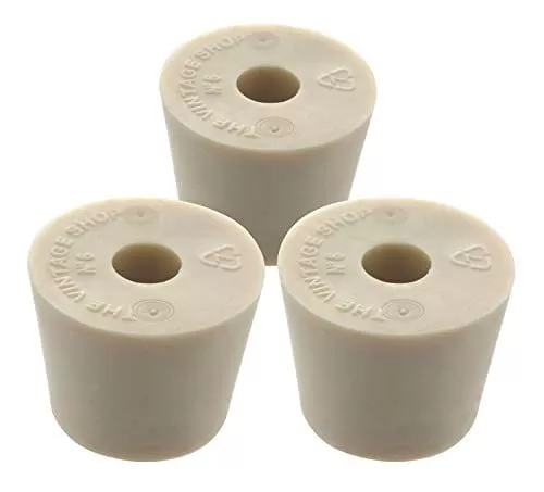 Craft A Brew 3827 Drilled Rubber Stopper #6 (Set of 3)