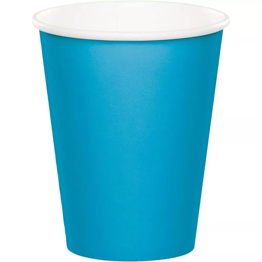 Creative Converting 9 oz Turquoise Disposable Paper Cups
