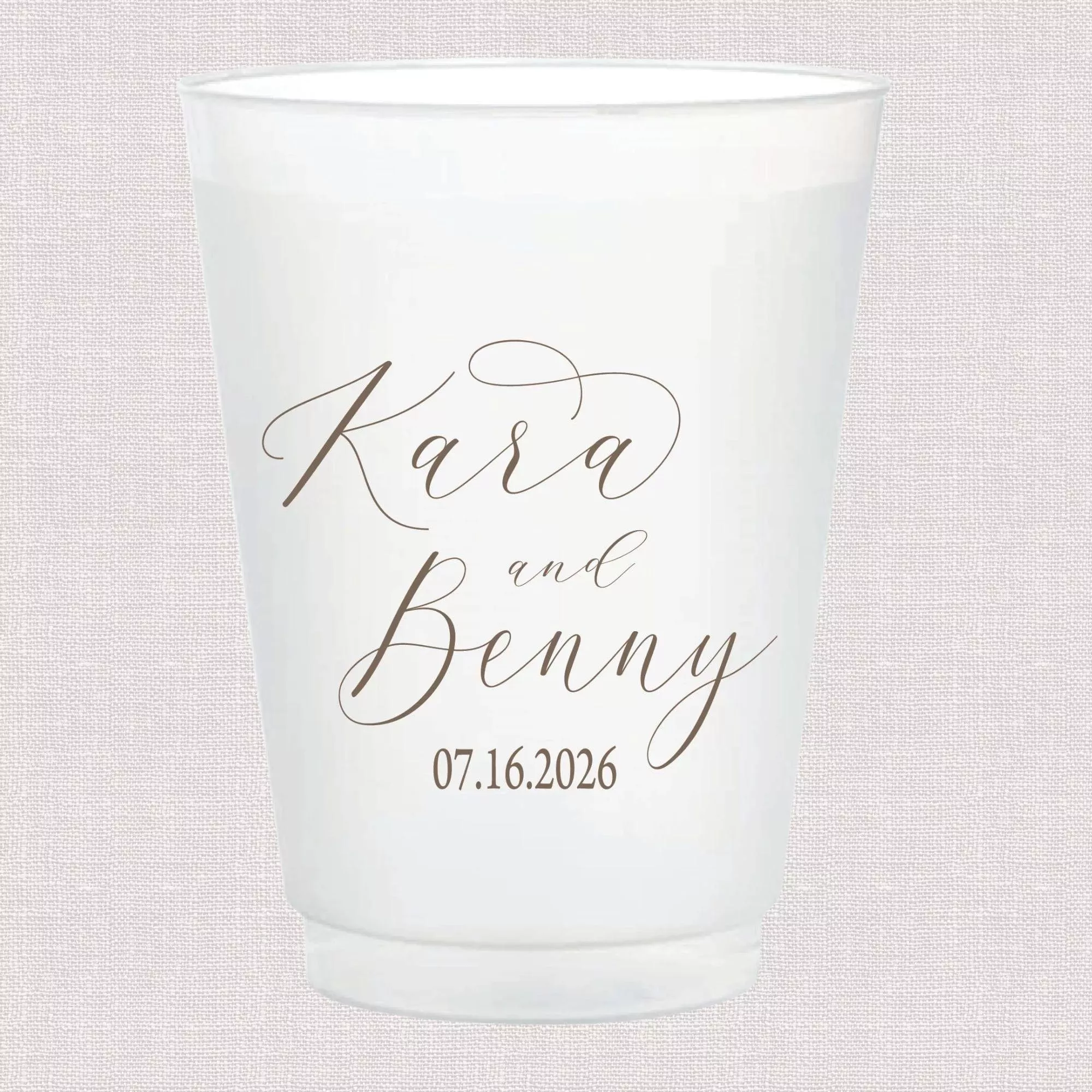 Custom Elegant Script Wedding Cups
