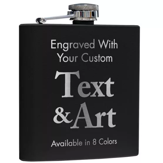 Custom Metal Flask - Powder Coated, 6 oz