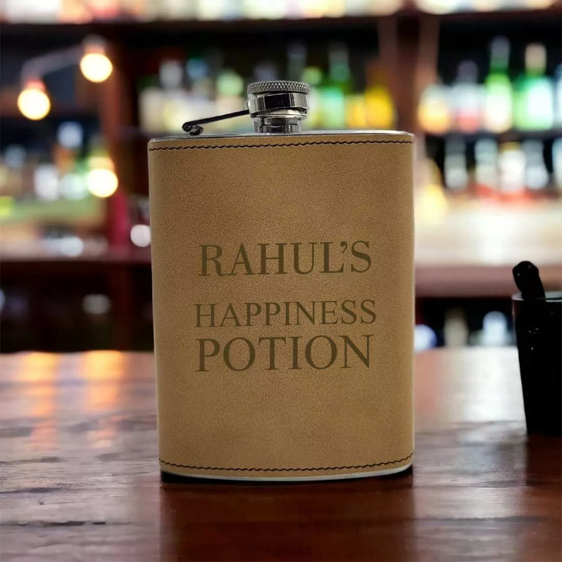 Custom PU Leather Hip Flask Engraved With Name Funny Alcohol Flasks