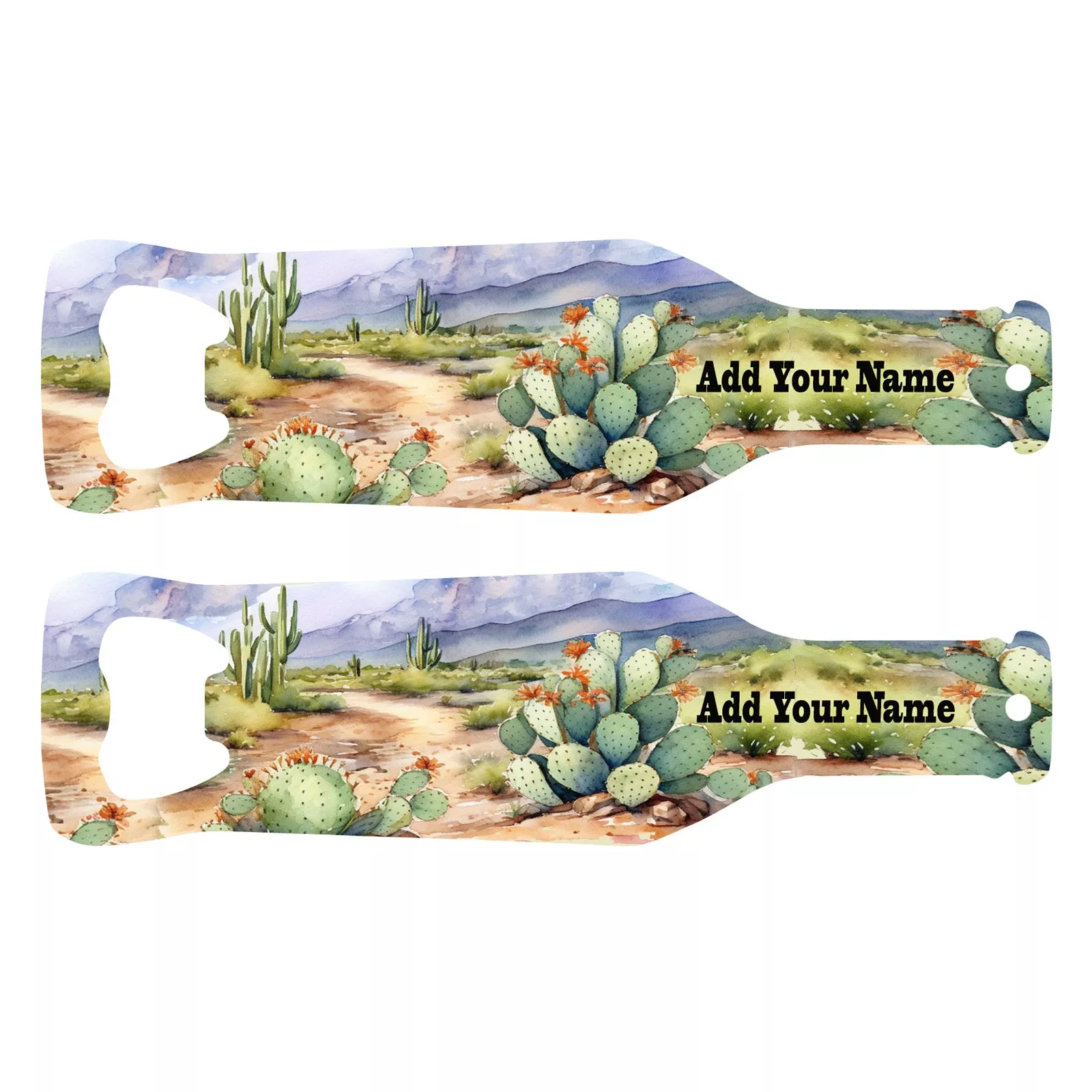 Customizable Bottle Shaped Bottle Opener - Add Your Name - Cactus