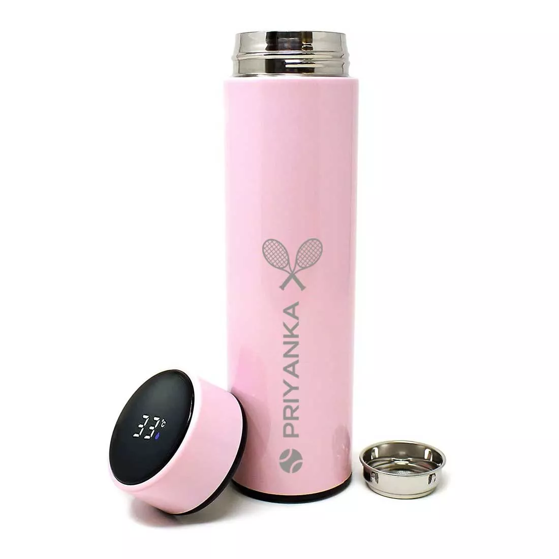 Customized Engraved Temperature Steel Bottle With Led Display for Tea Flask - Racket