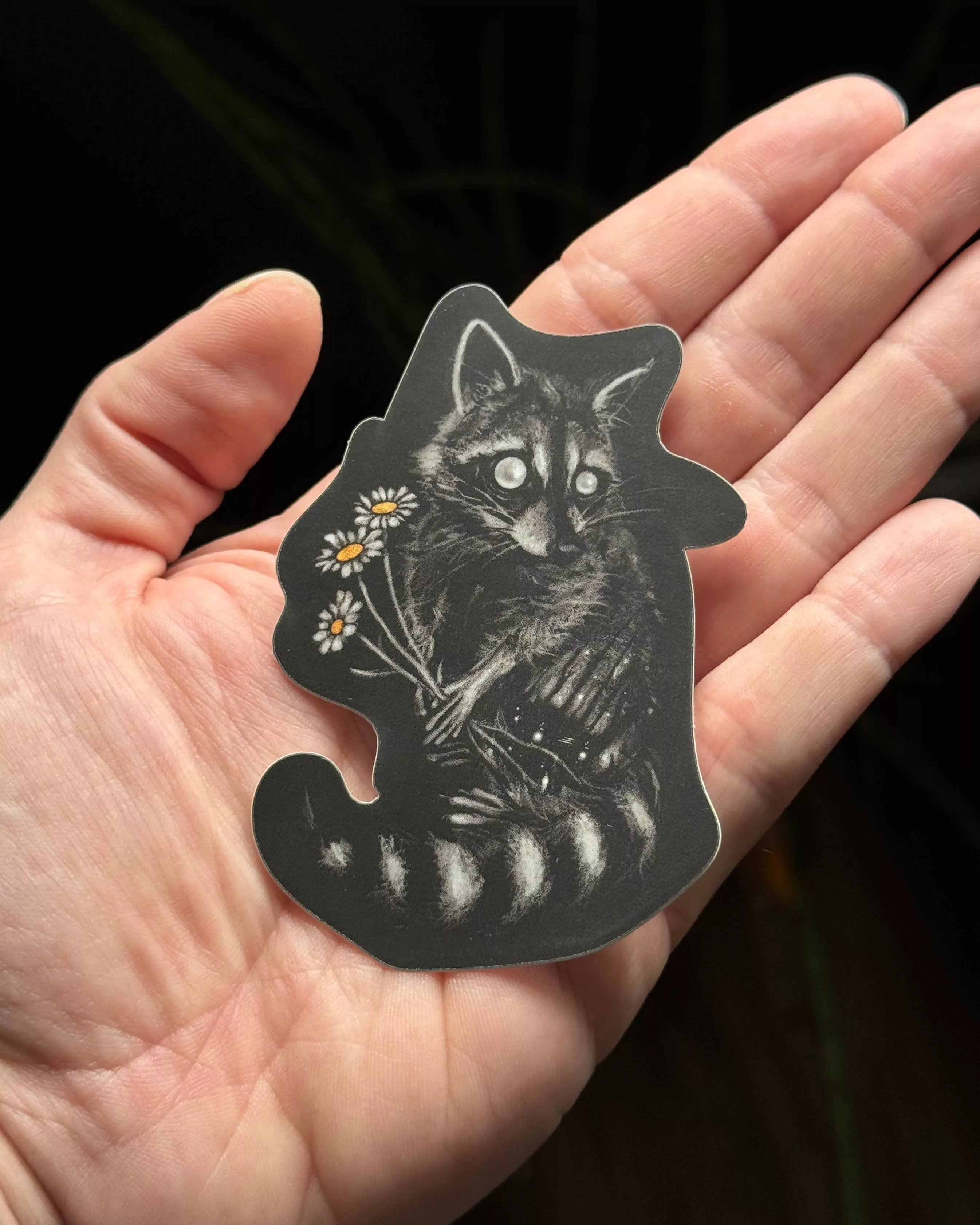Daisy Raccoon Sticker