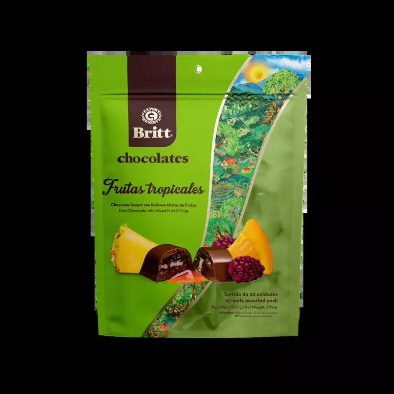DARK CHOCOLATE WITH TROPICAL FRUIT FILLINGS