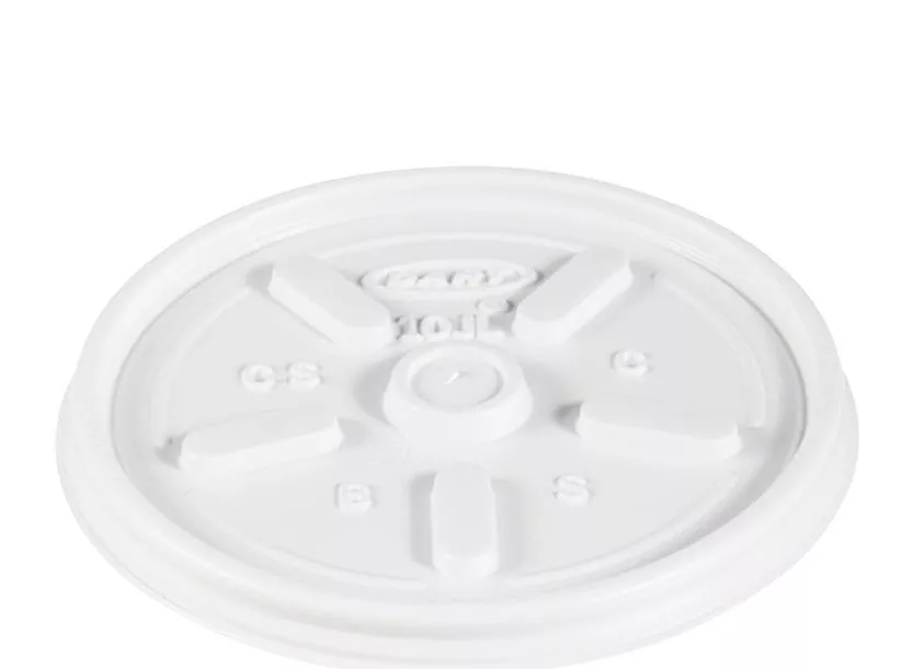 Dart 10JL White Vented Lids|Pack of 100&Case of 1000