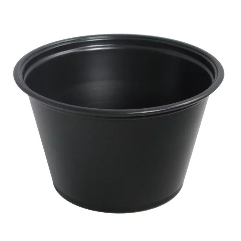 Dart 400PCBLK 4 Oz Black Plastic Souffle Cup