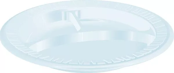 Dart 9CPWC 9 Concorde White Non-Laminated Sectioned Foam Plate