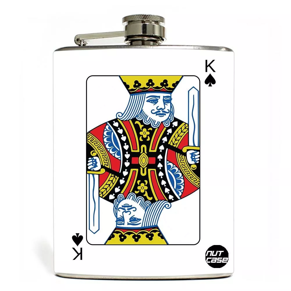 Designer Hip Flask - Nutcase - Free Funnel Along - King White