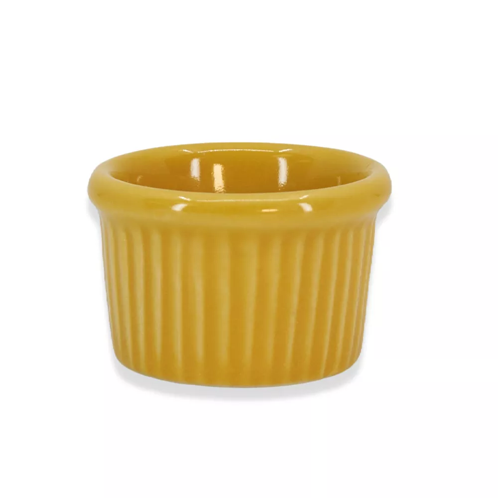 Diversified Ceramics DC843 Mustard 1 oz Fluted Ramekin