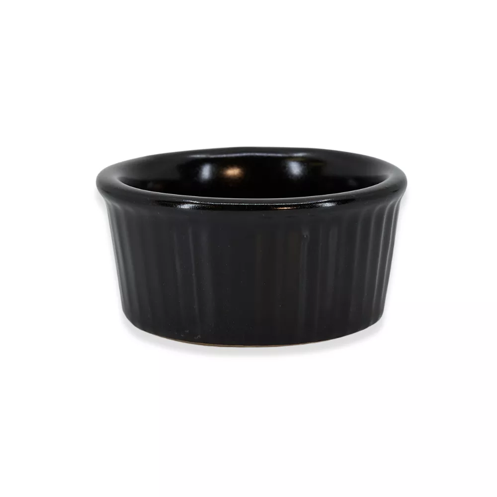 Diversified Ceramics DC845 Black 4.5 oz Fluted Ramekin
