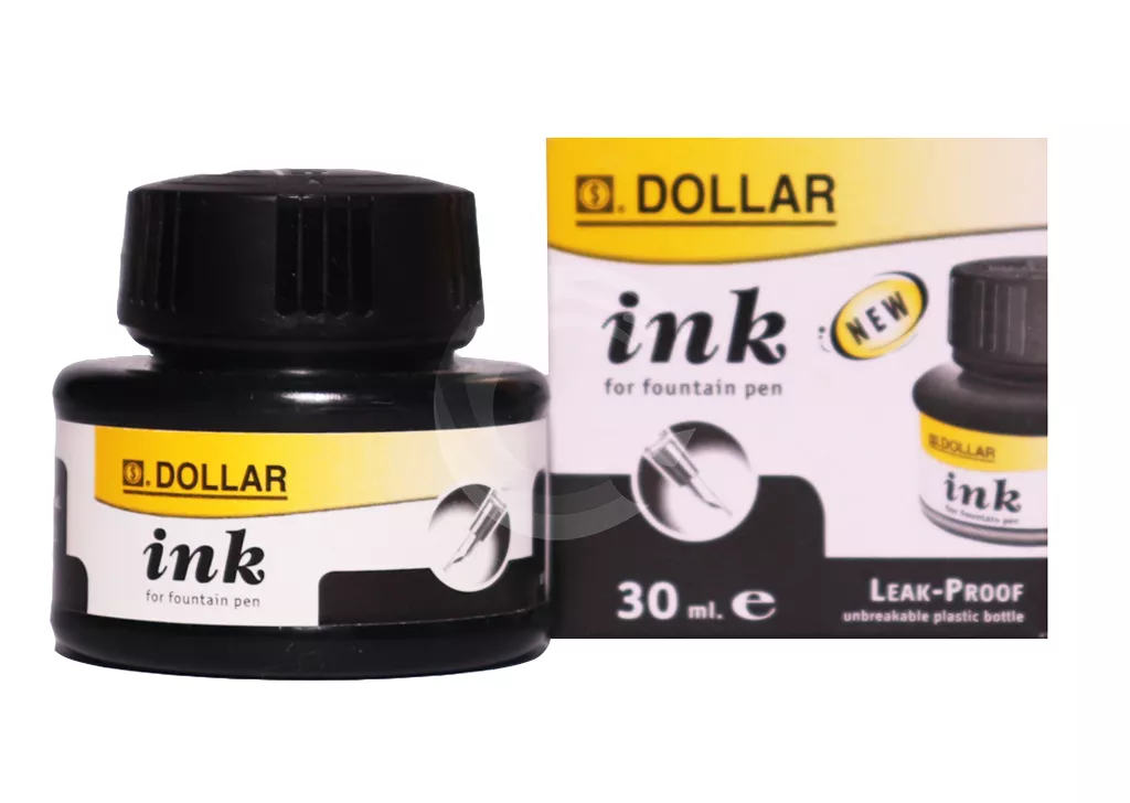 Dollar Pen Ink 60Ml Plastic Bottle Black