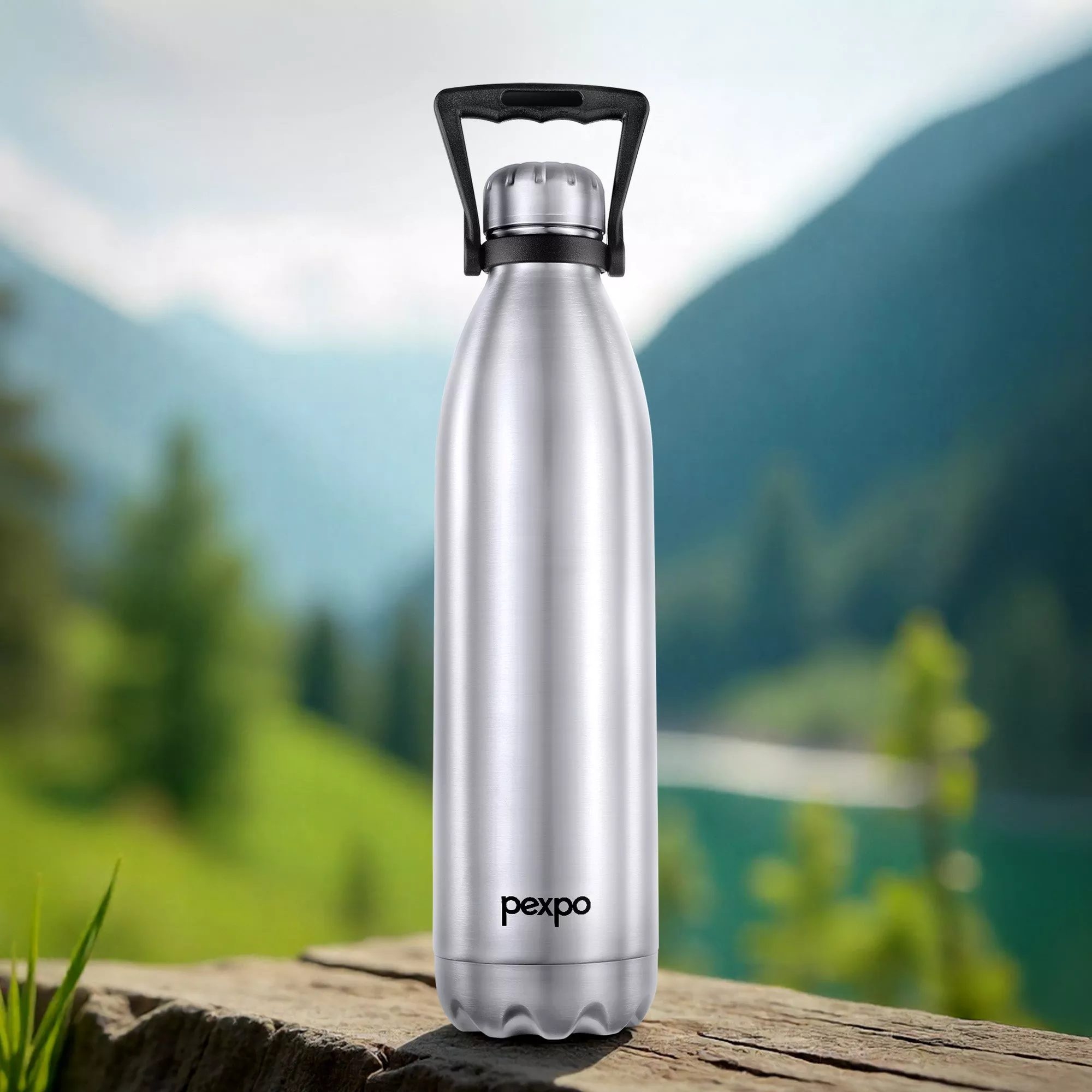 Echo Hot & Cold Water Bottle|2000 ML|Knight Black&Silver