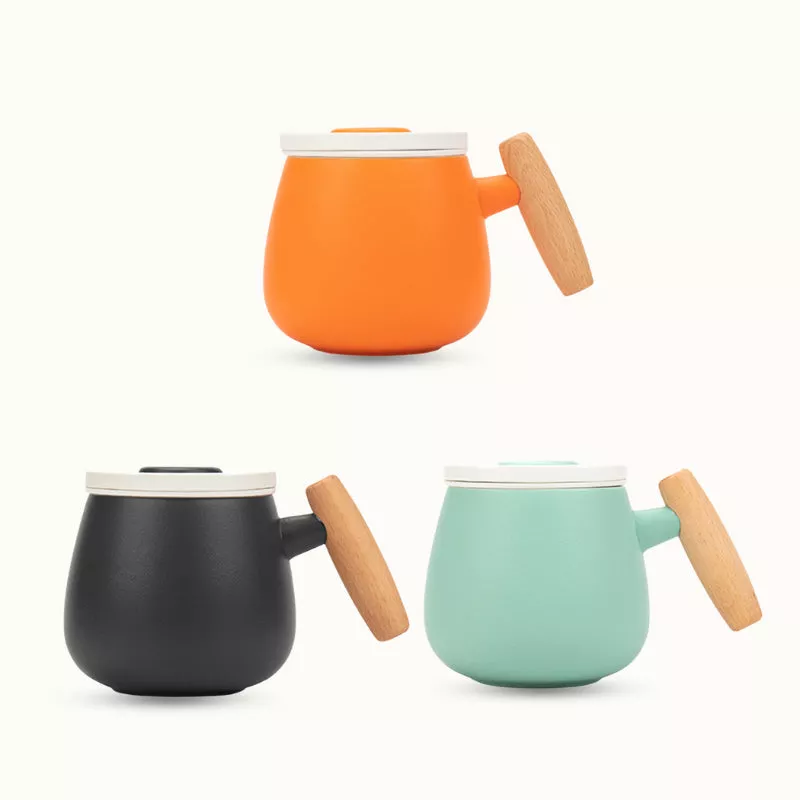Egg-shaped Ceramic Mug with Infuser