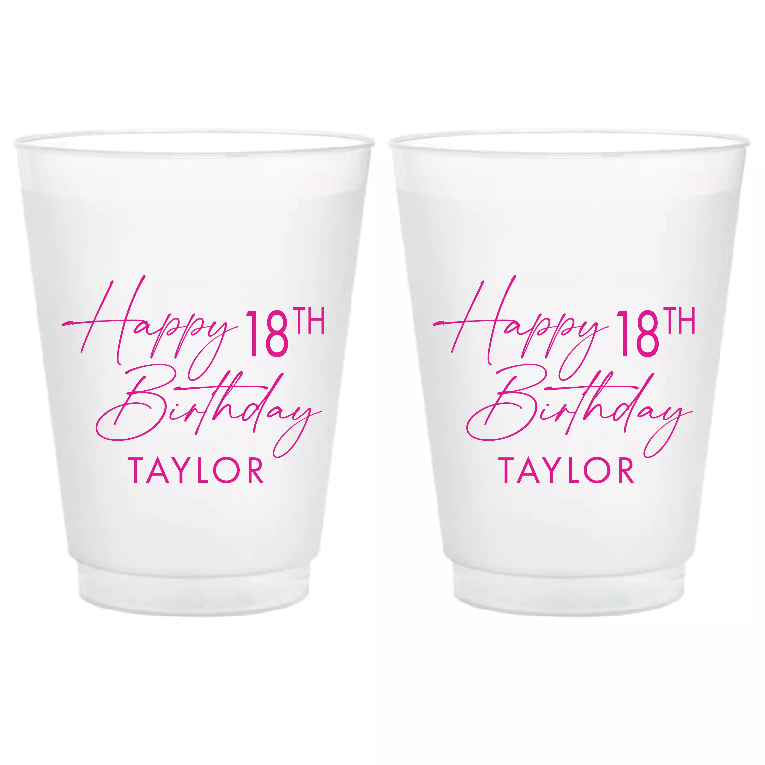Elegant Milestone Birthday Frosted Plastic Cups