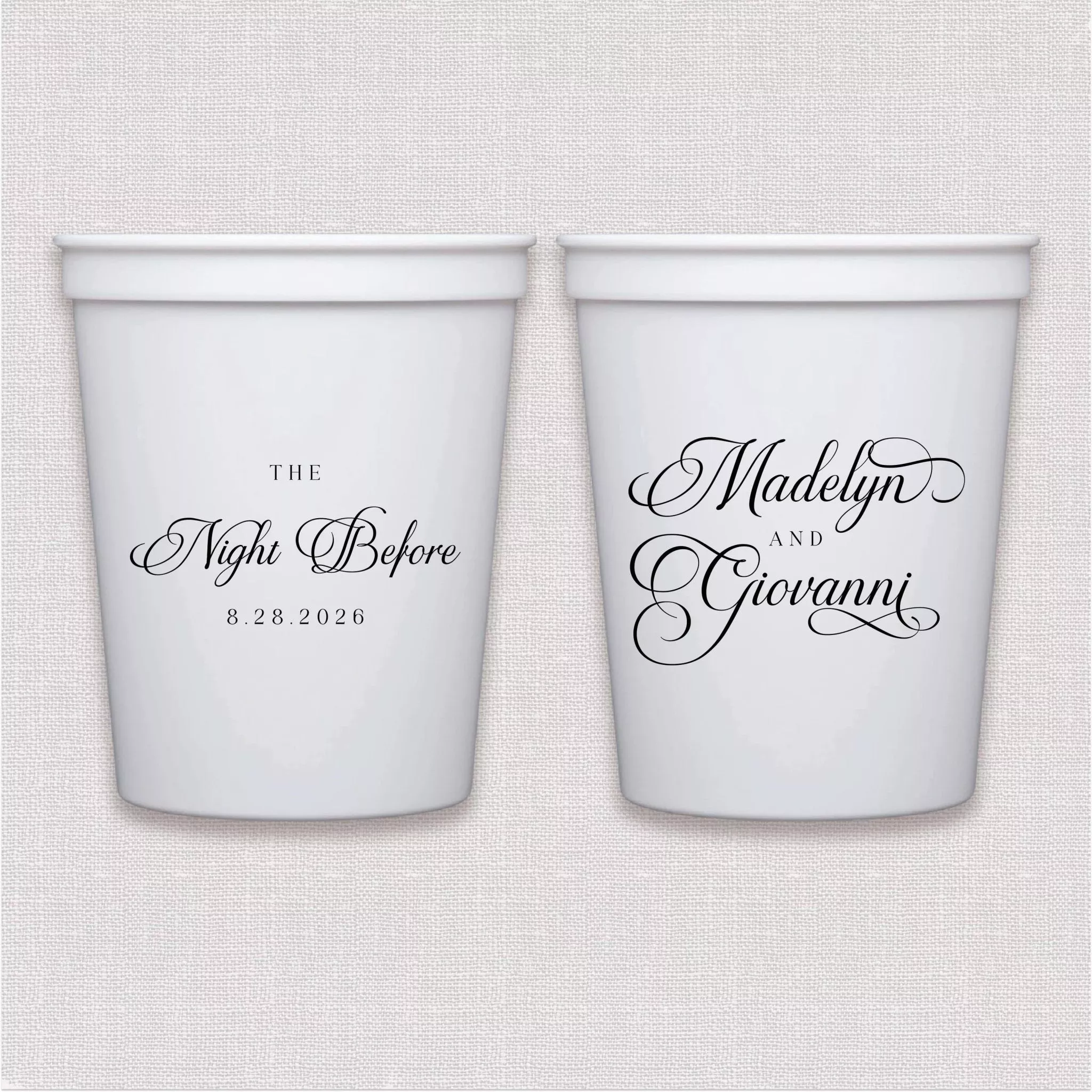 Elegant Night Before Rehearsal Dinner Stadium Cups