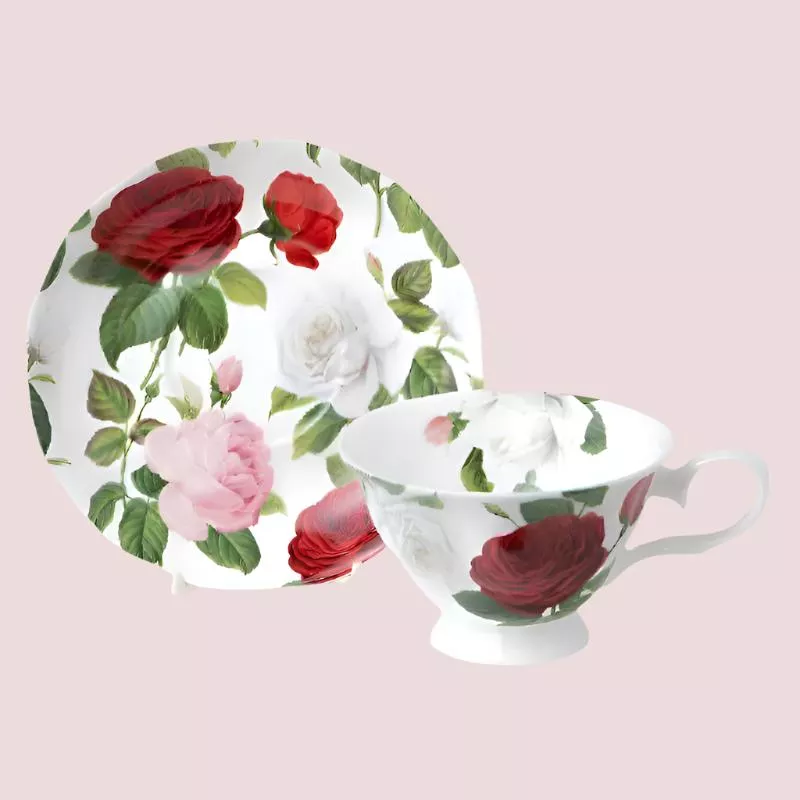 Elegant Roses Cup & Saucer