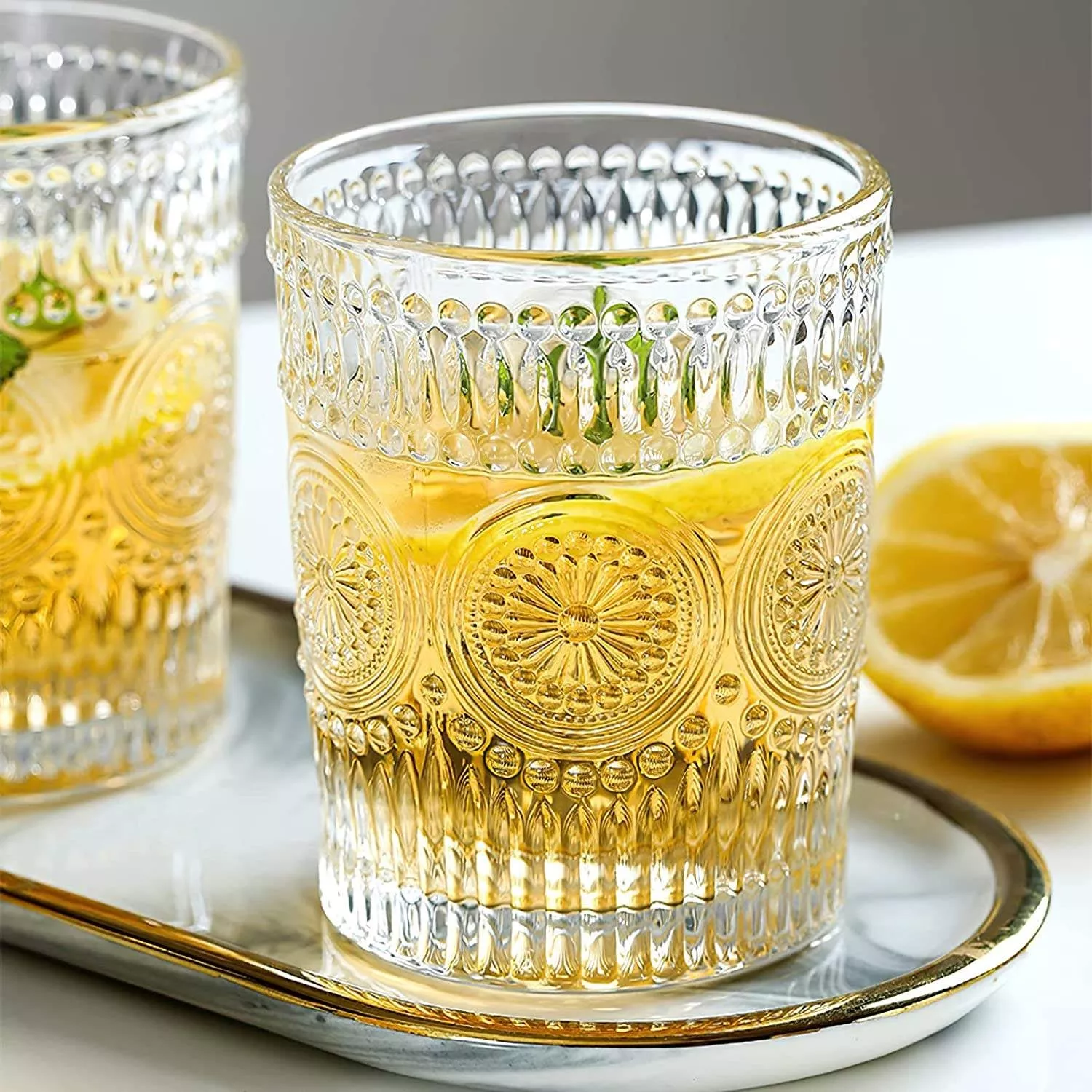Embossed Whiskey Glass 340ml Set of 6