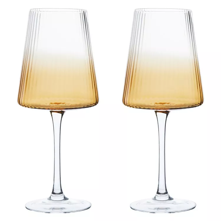 Empire Wine Glasses Set of 2 - Amber