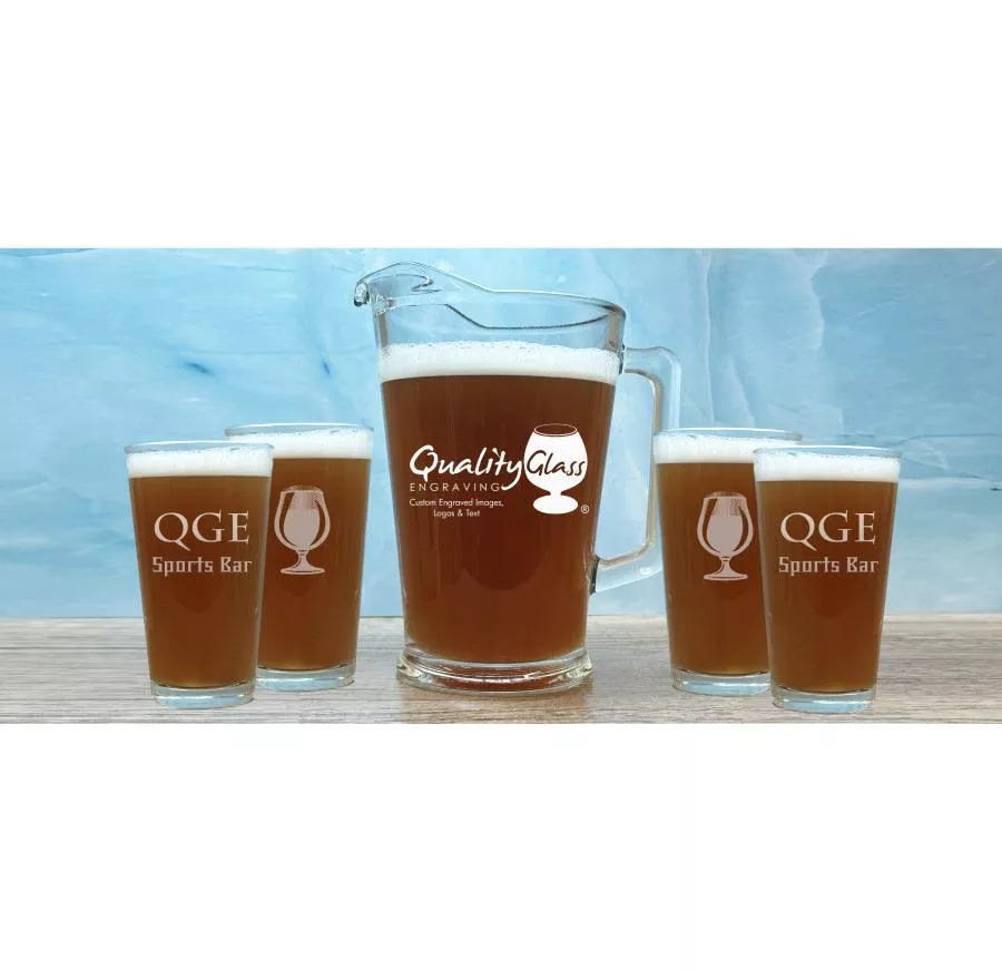 Engraved 5 Piece Beer Pitcher Set - Item 367-5